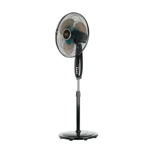 16 in. Dual-Blade Stand Fan with Remote (Black)