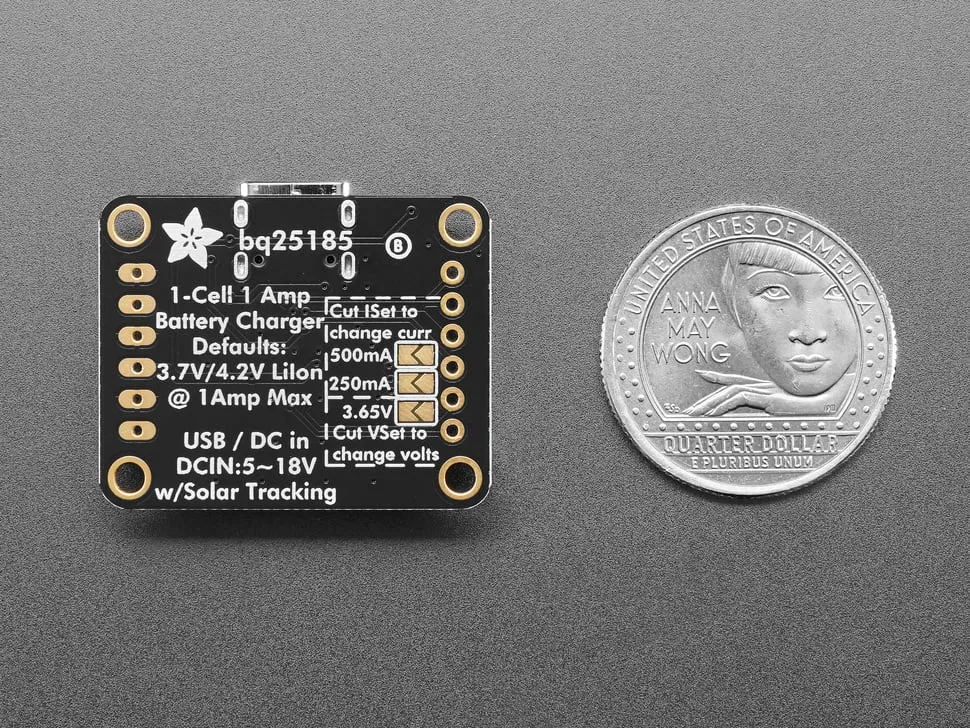 Adafruit bq25185 USB / DC / Solar Lithium Ion/Polymer charger