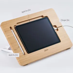 Adjustable Bamboo iPad Stand