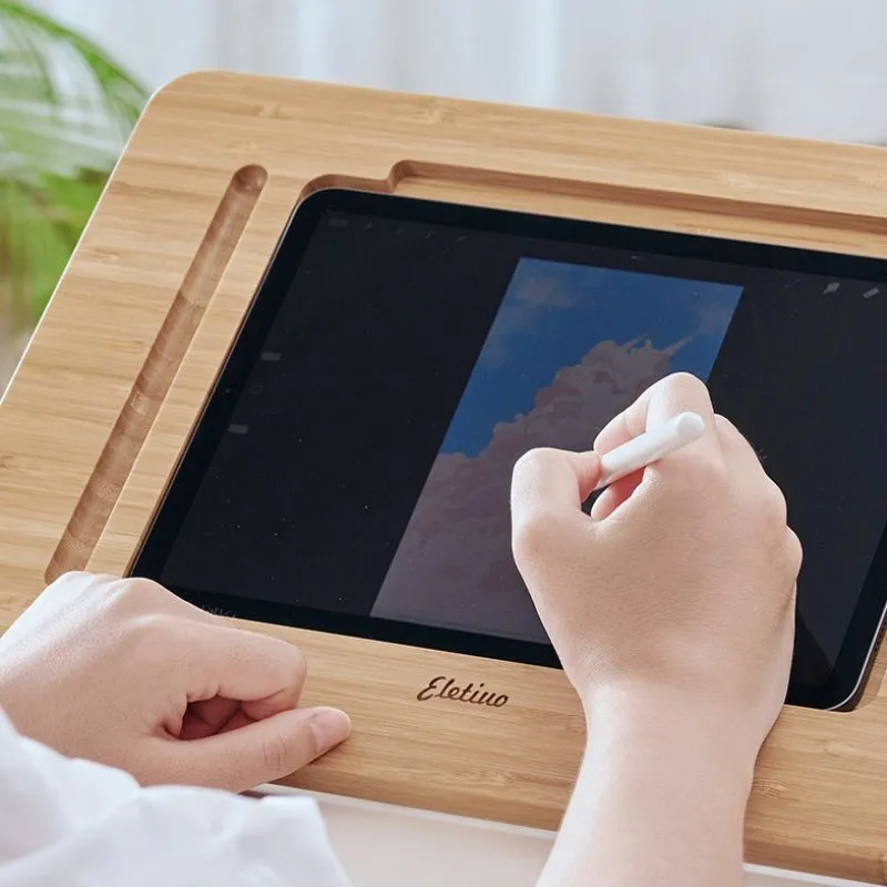 Adjustable Bamboo iPad Stand