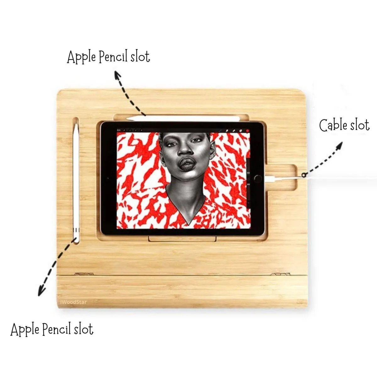 Adjustable Bamboo iPad Stand