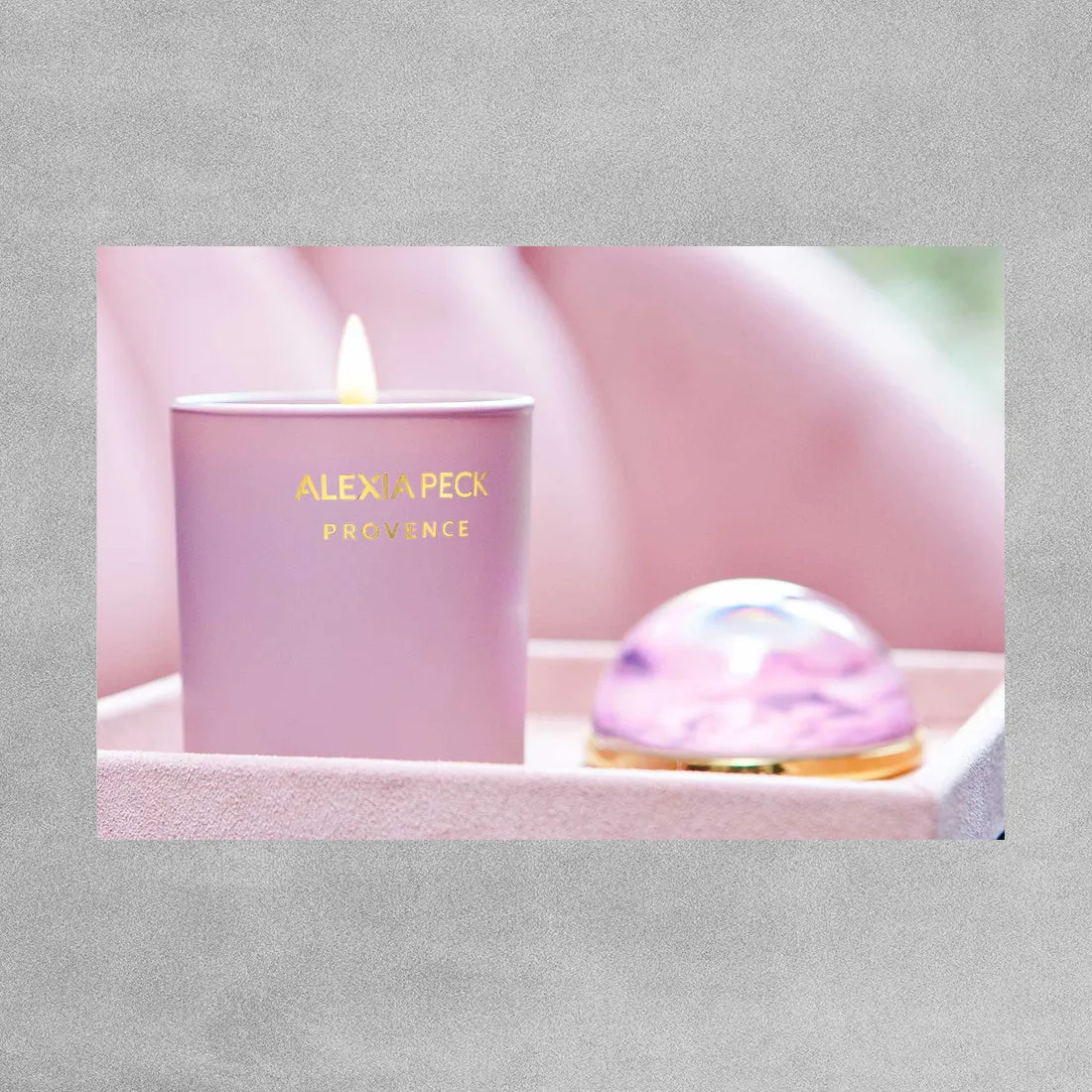 Alexia Peck 'Provence' White Geranium & Lavender Candle and Paperweight