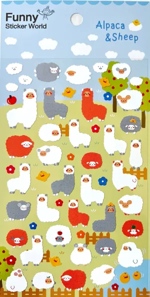 Alpaca And Sheep Flat Stickers Funny Sticker World