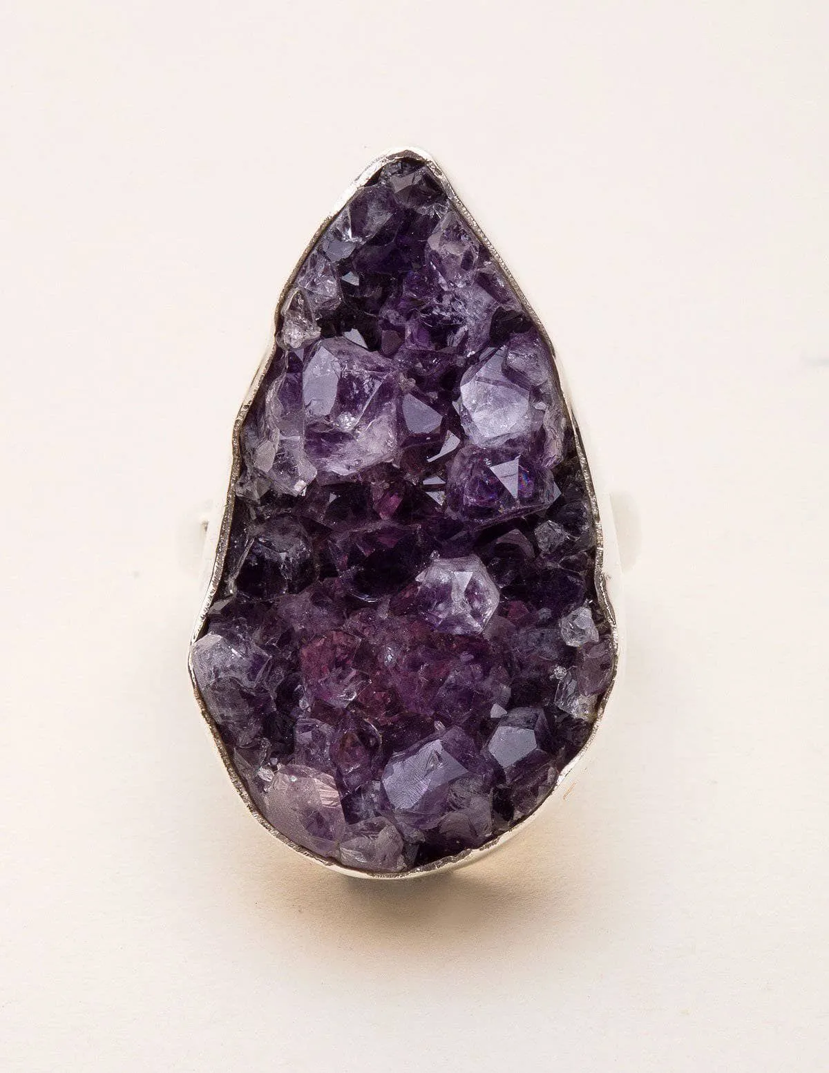 Amethyst Druzy Ring - One of a Kind - Adjustable