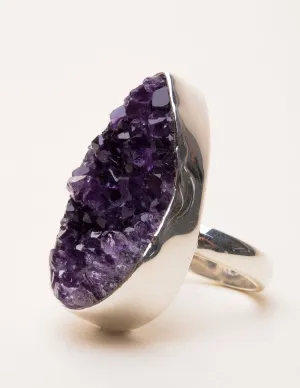 Amethyst Druzy Ring - One of a Kind - Adjustable