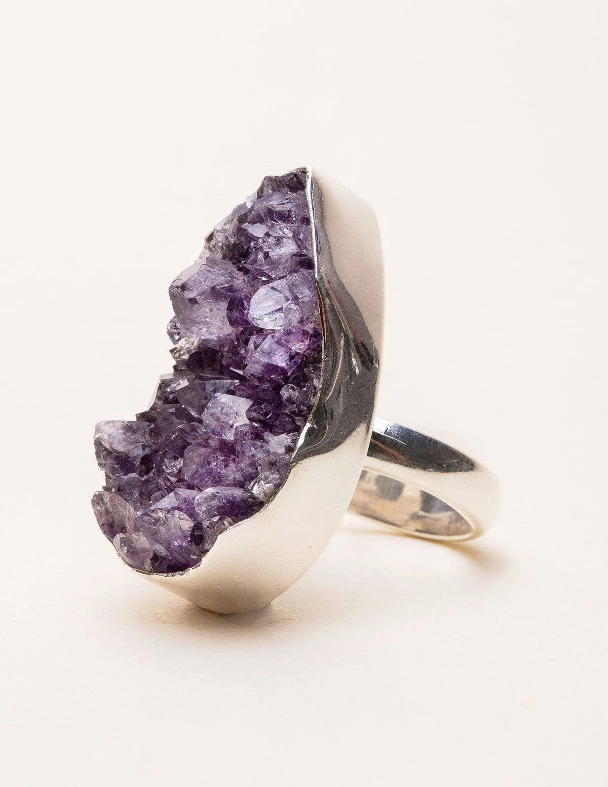 Amethyst Druzy Ring - One of a Kind - Adjustable