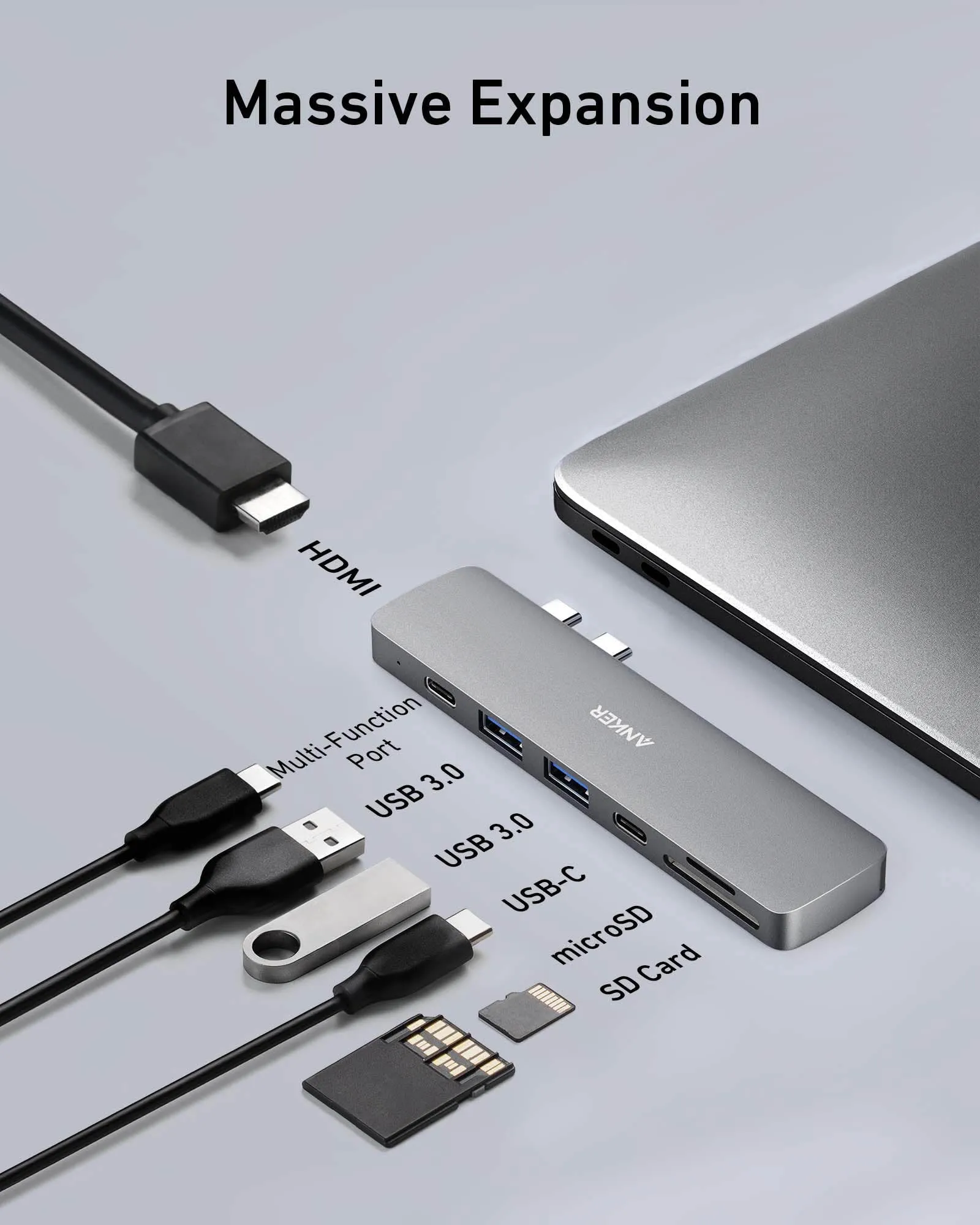 Anker 7-In-1 USB-C Hub (Online) - Gray