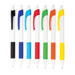 Arc Plastic Pen with Rubberised Grip