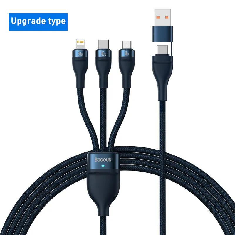 Baseus 3 in 1 USB C Cable for iPhone 13 12 Pro 11 XR Charger Cable 100W Micro USB Type C Cable