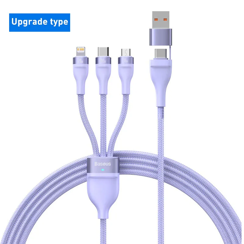 Baseus 3 in 1 USB C Cable for iPhone 13 12 Pro 11 XR Charger Cable 100W Micro USB Type C Cable