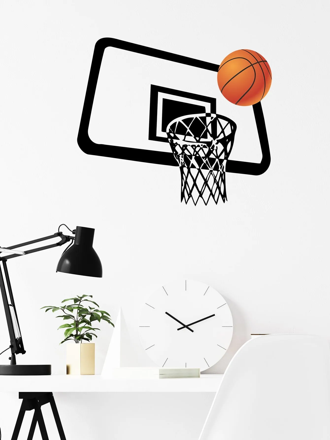 Basketball Hoop Wall Sticker Decorative Wall Art Decal Creative Design for Home