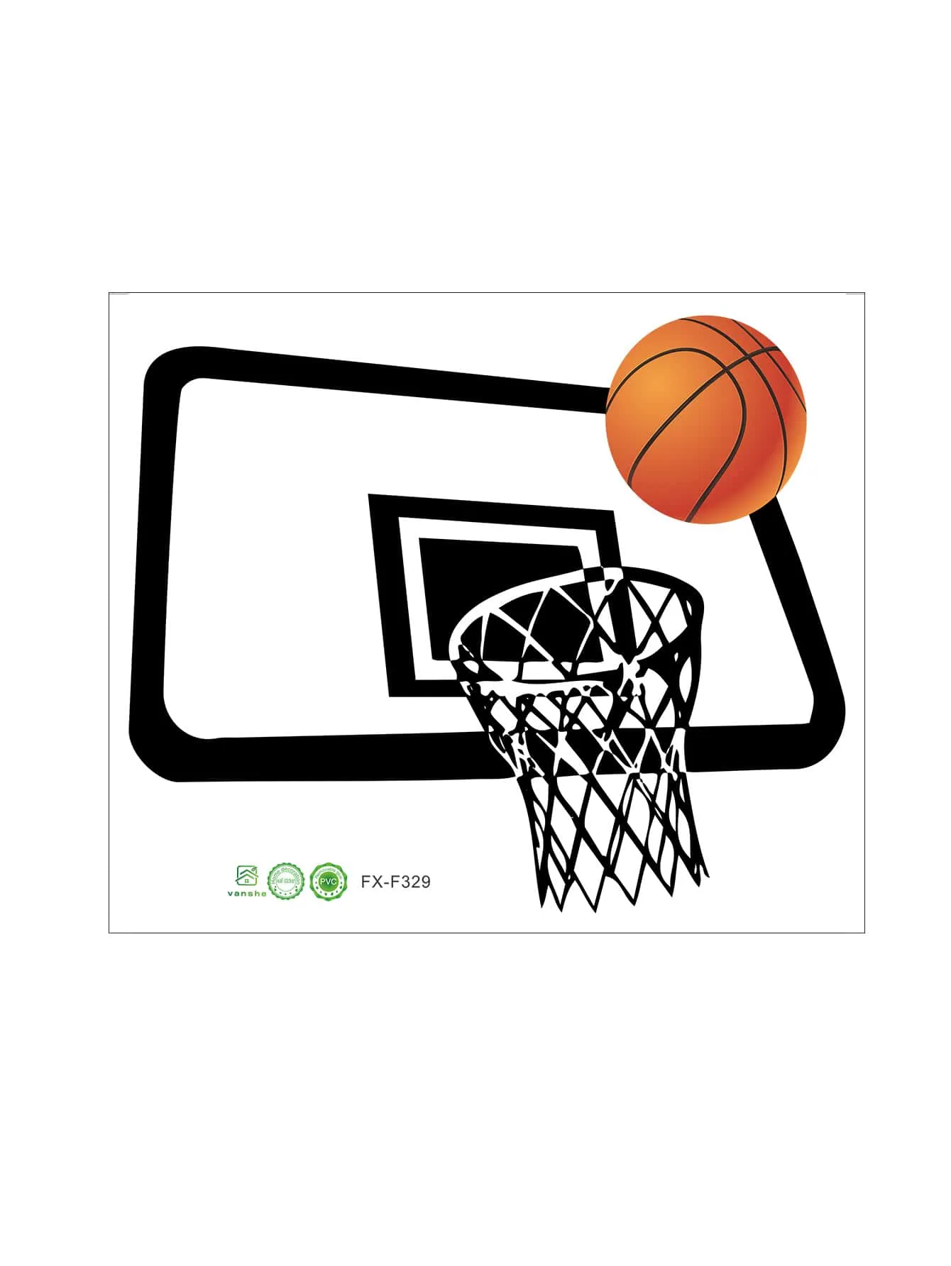 Basketball Hoop Wall Sticker Decorative Wall Art Decal Creative Design for Home