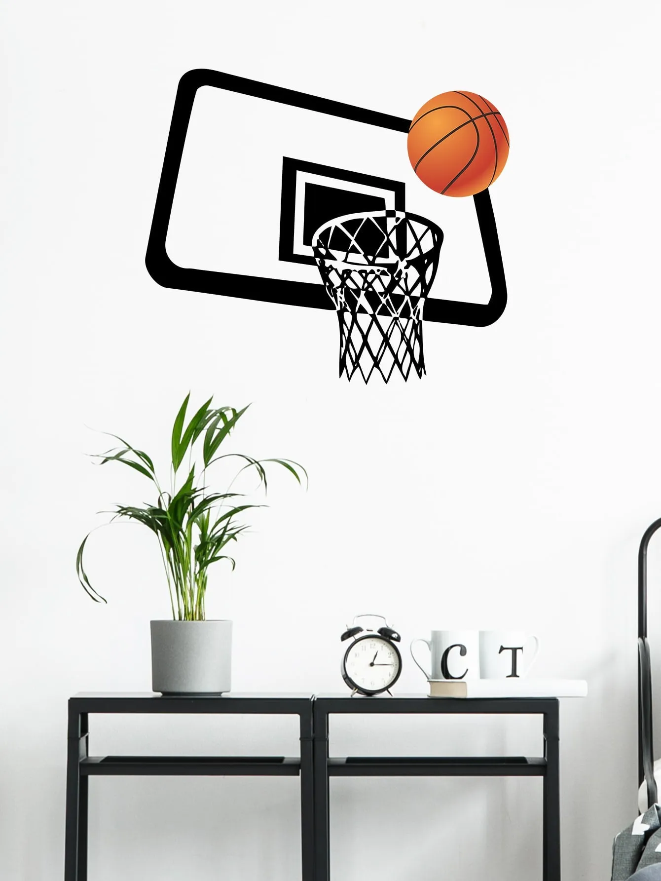 Basketball Hoop Wall Sticker Decorative Wall Art Decal Creative Design for Home