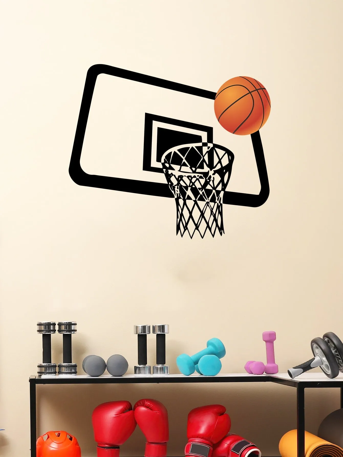 Basketball Hoop Wall Sticker Decorative Wall Art Decal Creative Design for Home