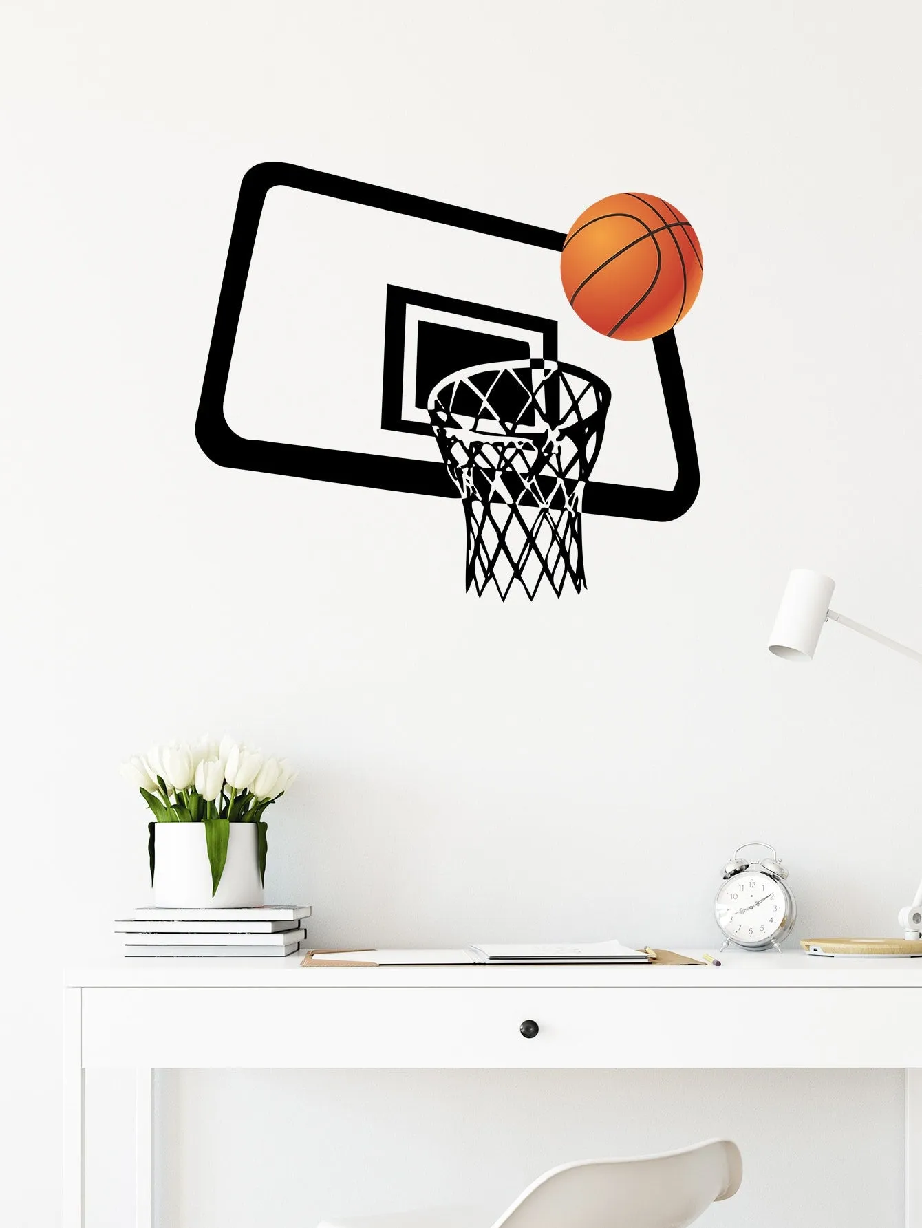 Basketball Hoop Wall Sticker Decorative Wall Art Decal Creative Design for Home