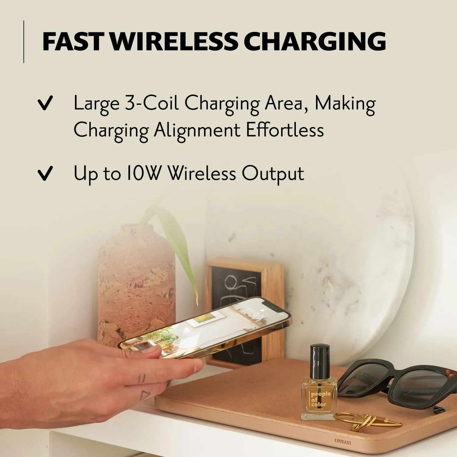 Belgian Linen Wireless Charging Station