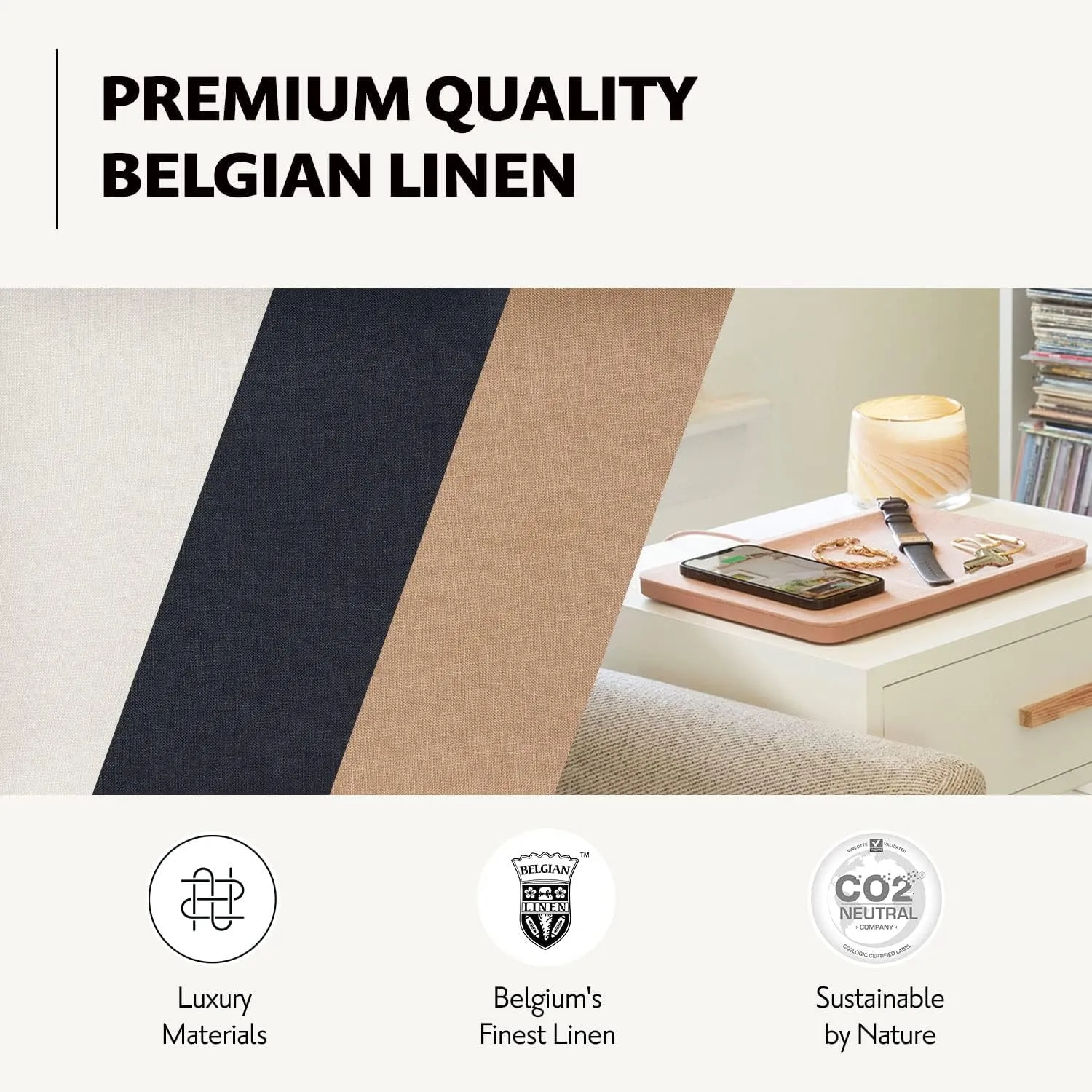 Belgian Linen Wireless Charging Station