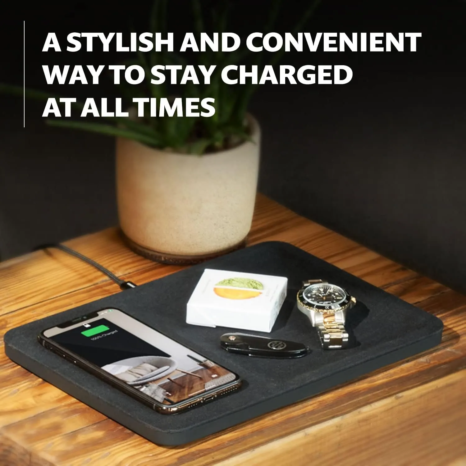 Belgian Linen Wireless Charging Station