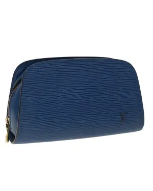 Blue Epi Leather Pouch - Small Size