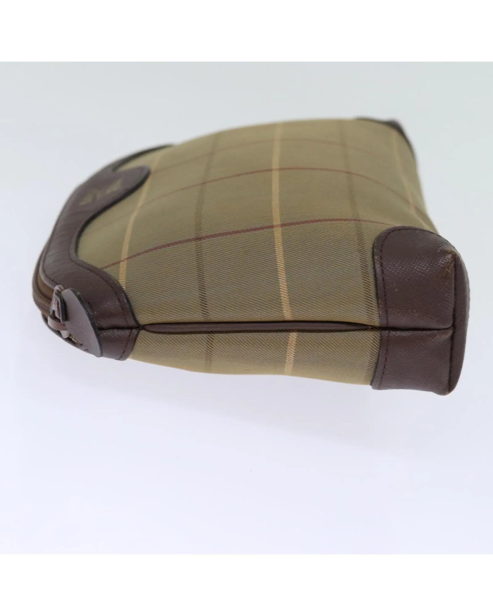 Brown Canvas Pouch with Nova Check Print - C Rank (SKU: bs14215)