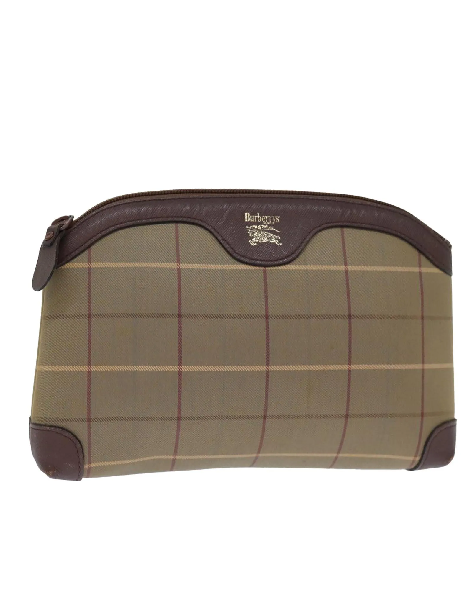 Brown Canvas Pouch with Nova Check Print - C Rank (SKU: bs14215)