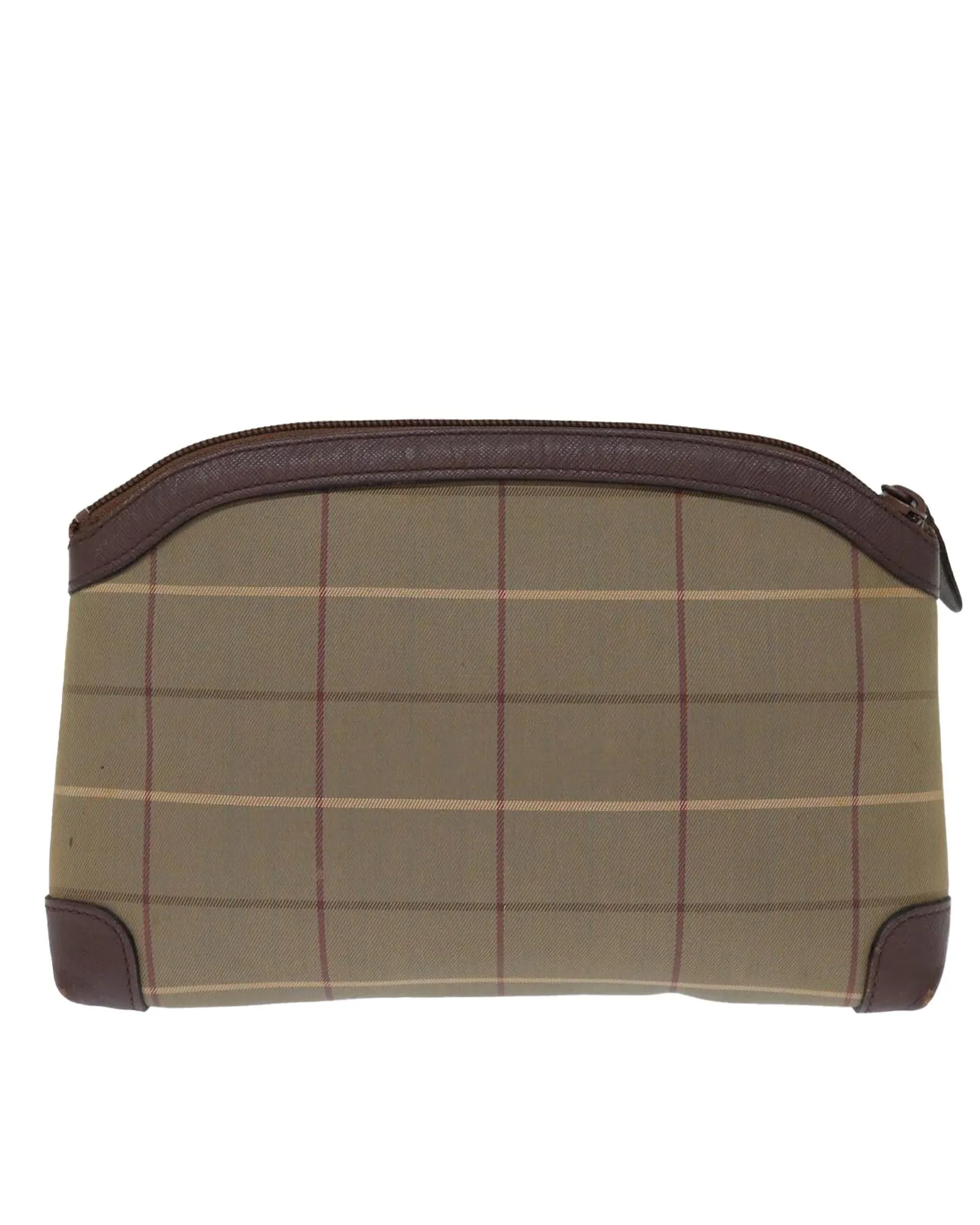 Brown Canvas Pouch with Nova Check Print - C Rank (SKU: bs14215)