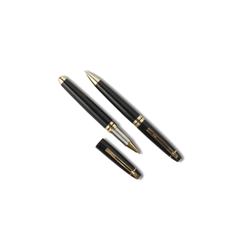 Carlton London Black & Gold Metal Pen - Premium Black and Gold Writing Instrument