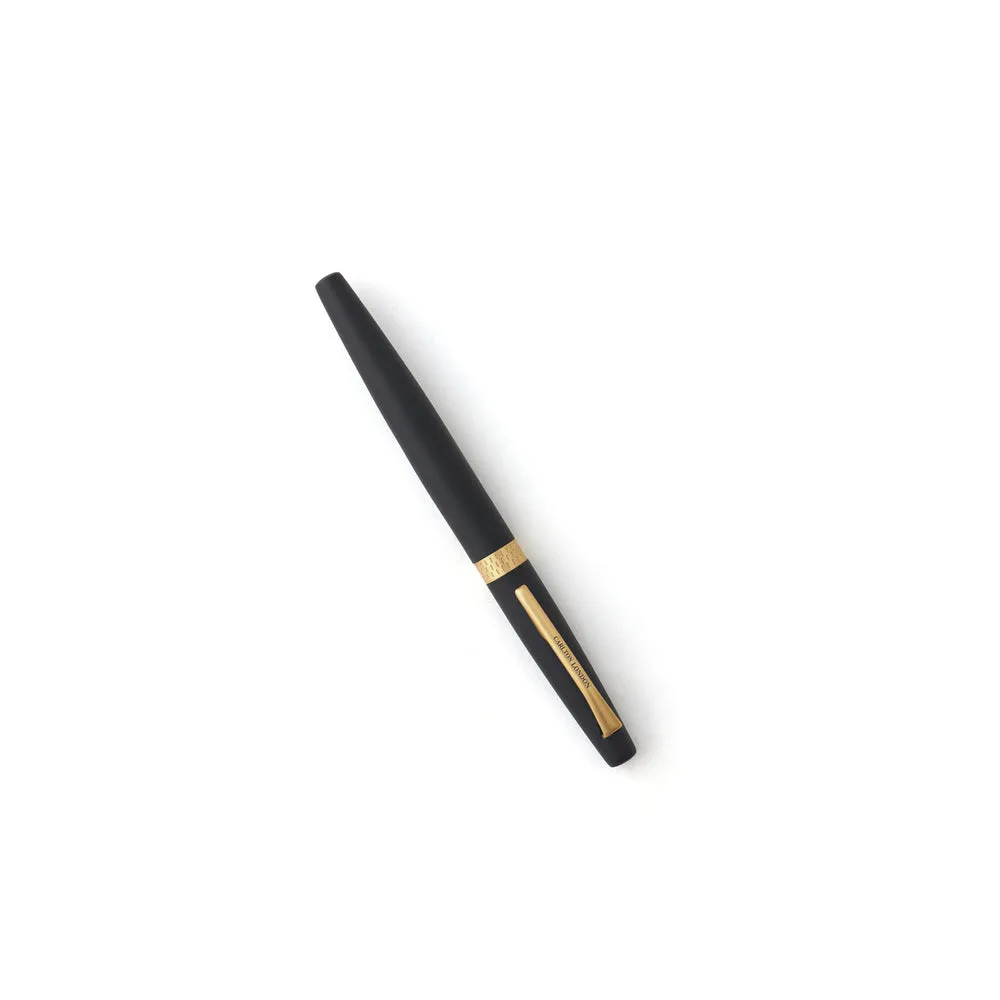 Carlton London Matte Black Metal Pen with Satin Gold-Plated Accents