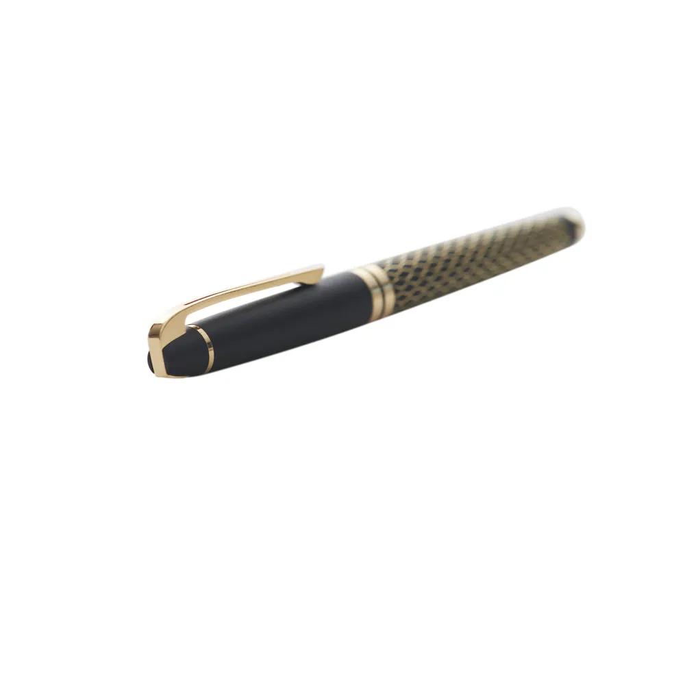 Carlton London Midnight Elegance Gold Scales Heavy Metal Roller Pen