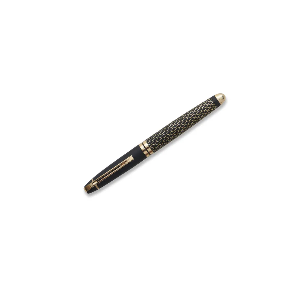 Carlton London Midnight Elegance Gold Scales Heavy Metal Roller Pen