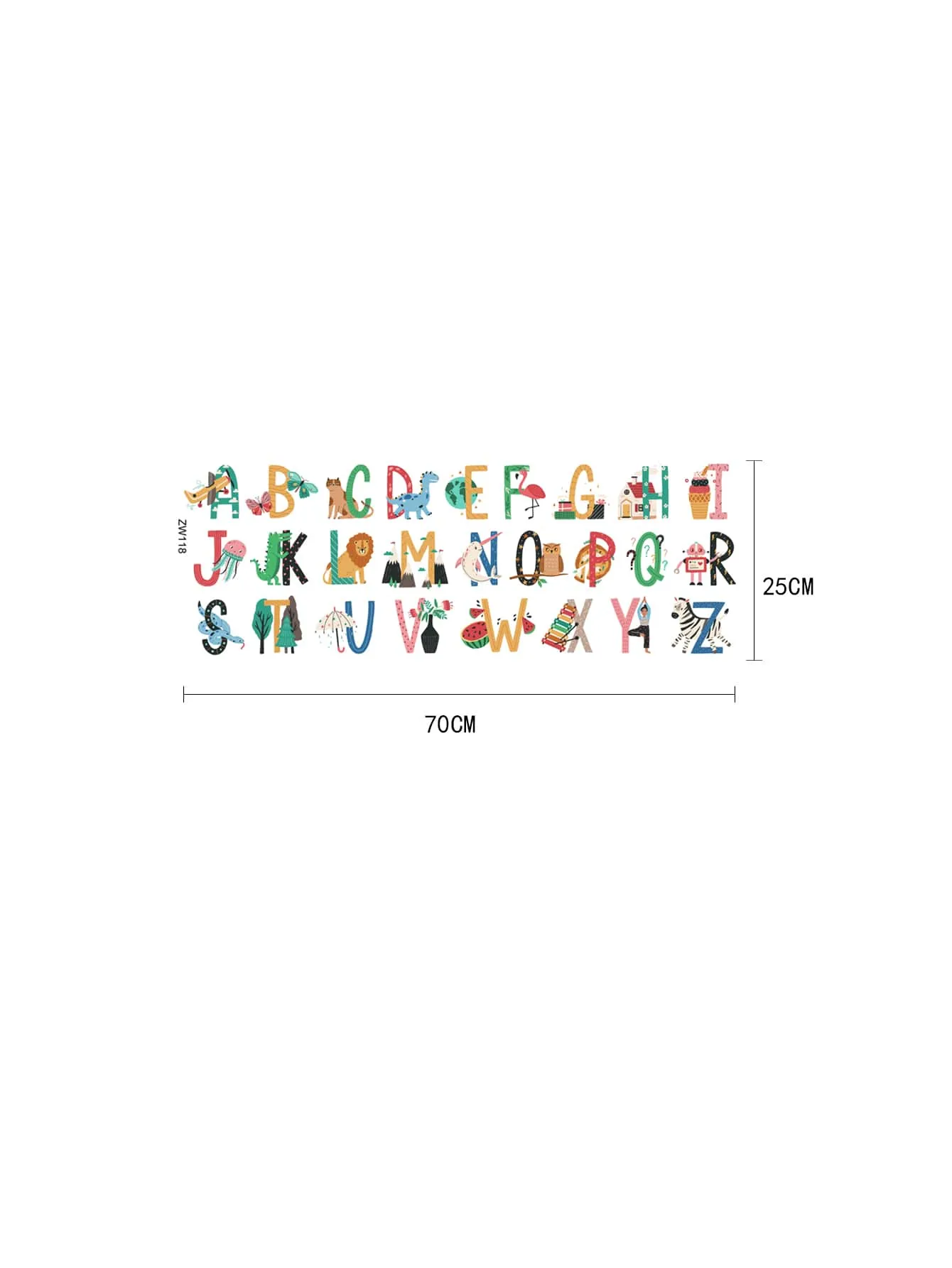 Cartoon Alphabet Wall Sticker Decorative Wall Art Decal Creative Design for Home