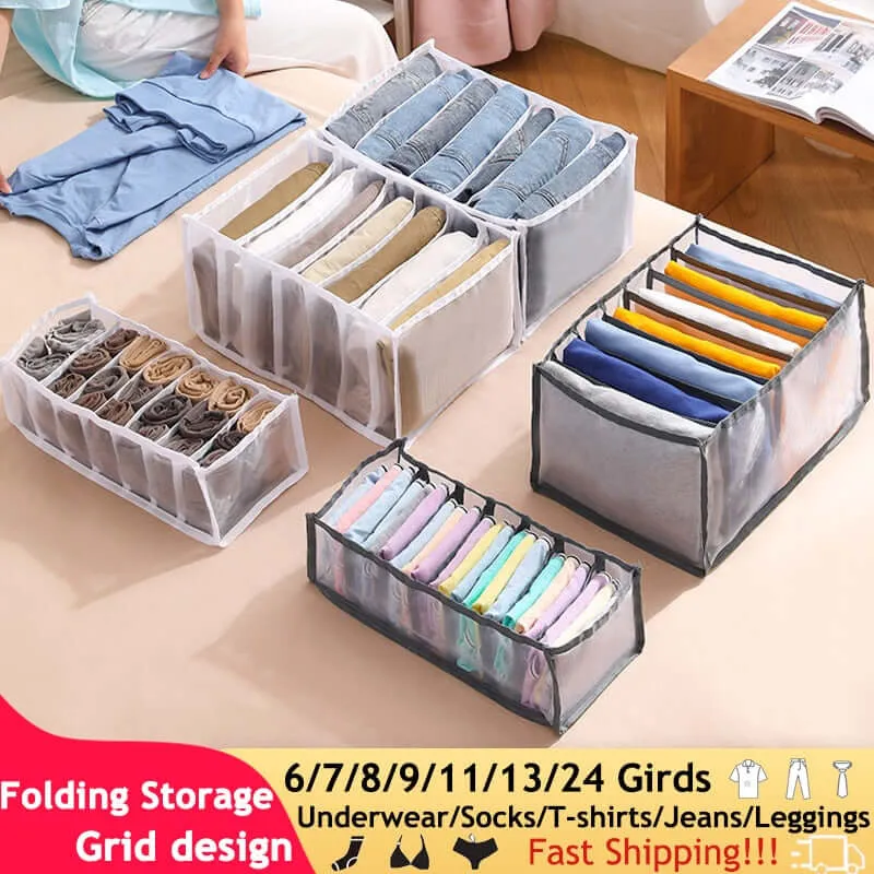 Closet Organizer Jeans Storage Box Foldable Underwear Organizers Storage Dividers