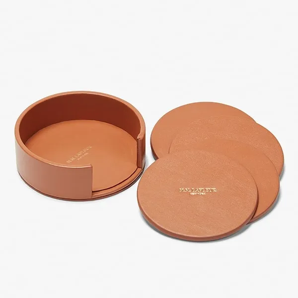 Coaster Set - Leather :: Caramel