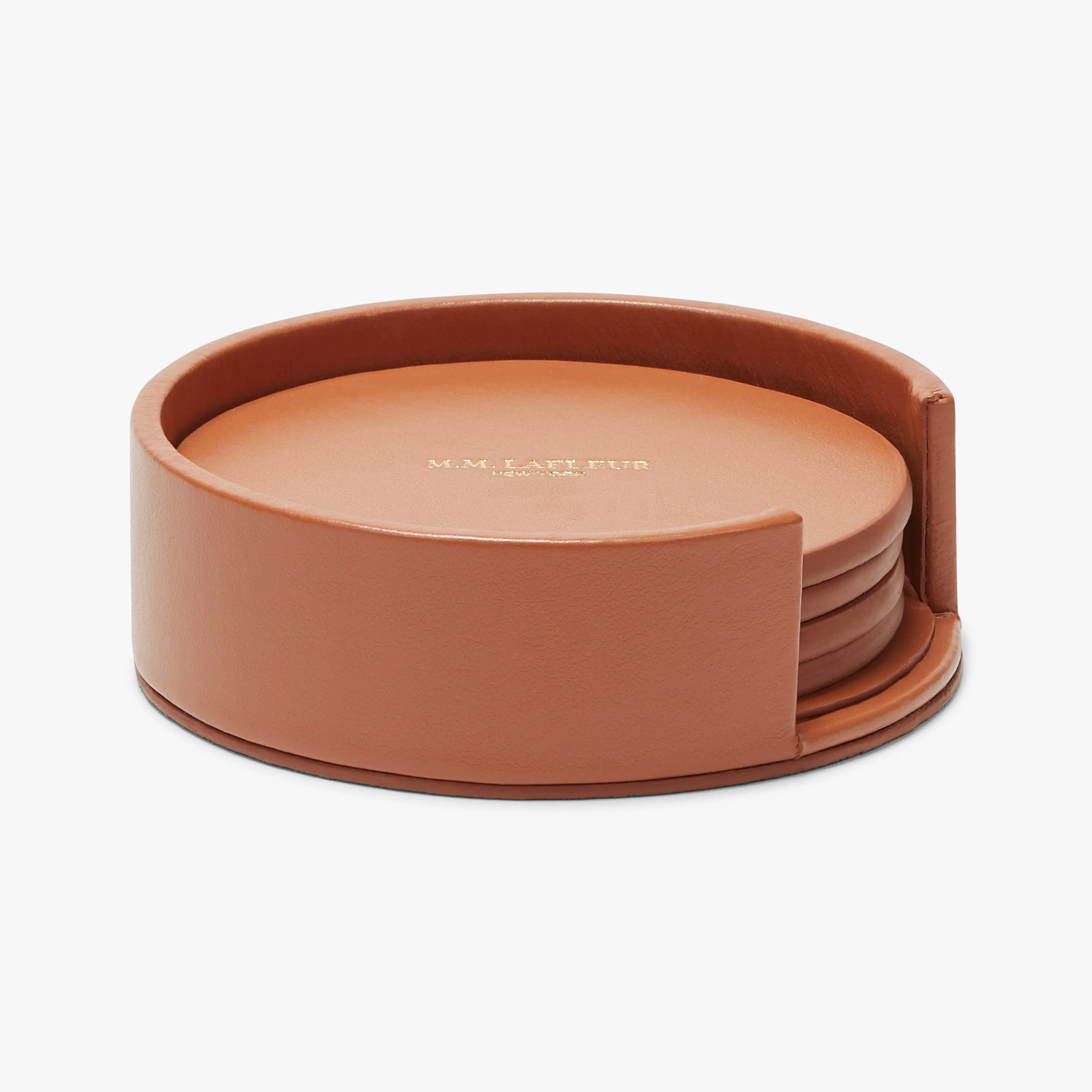 Coaster Set - Leather :: Caramel