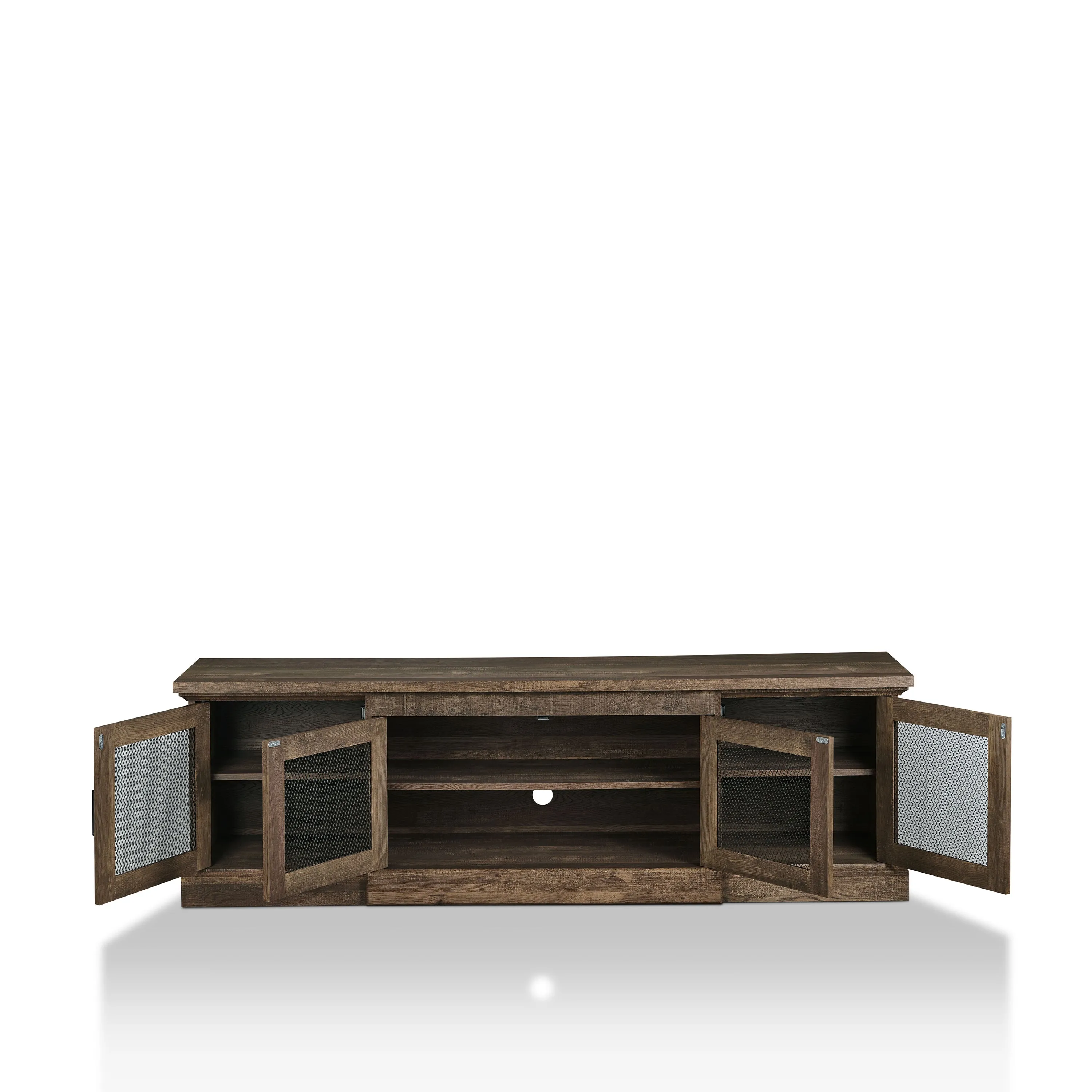 Corbette Rustic 69" Reclaimed Oak 6-shelf TV Stand