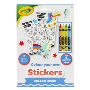 Crayola Colour Your Own Roller Disco Stickers & 4 Crayons