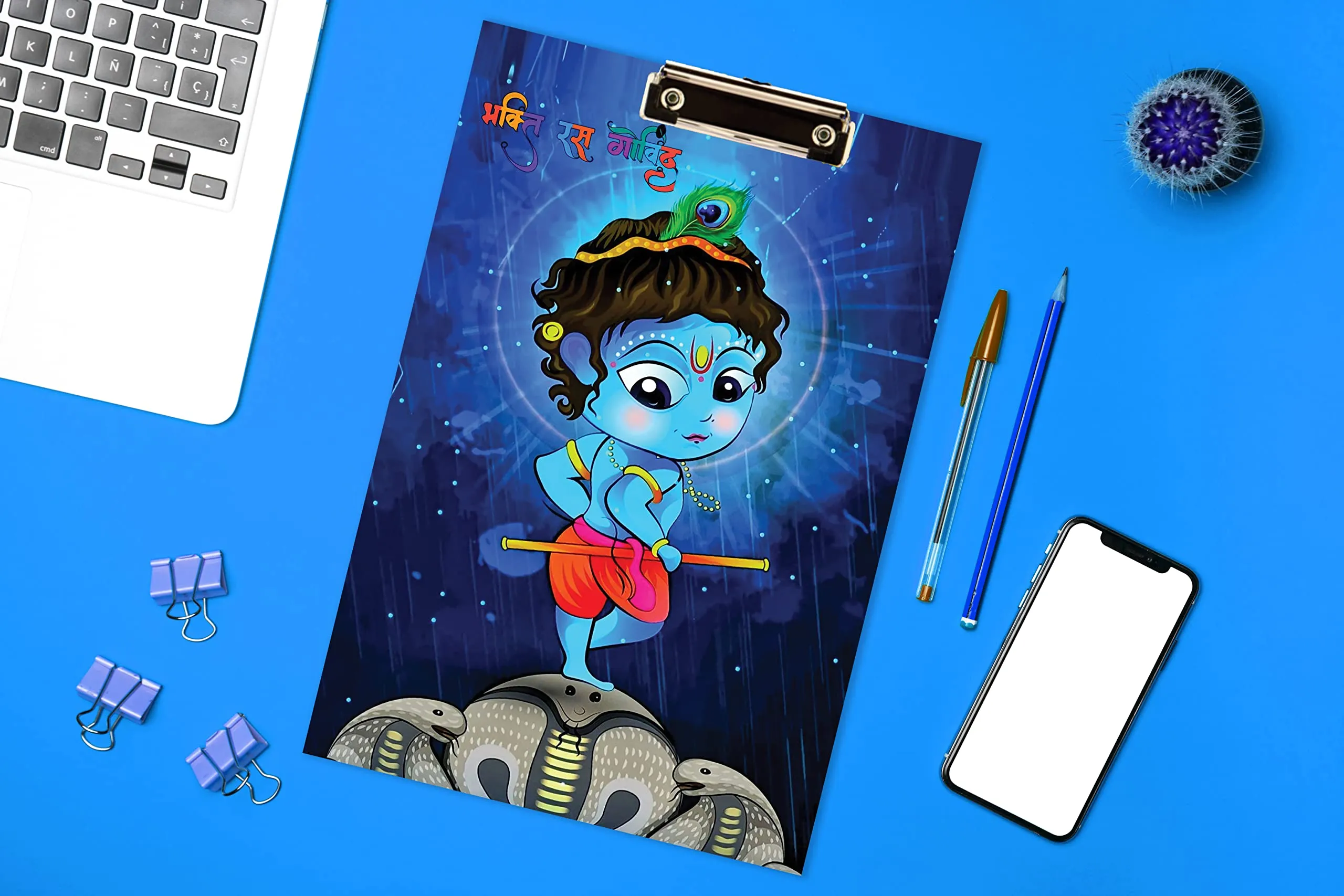 Creative Print Solution Litile Krishna Digital Reprint Clip Board Examination Pad for Shop, Medical,Grocery Size 14x10