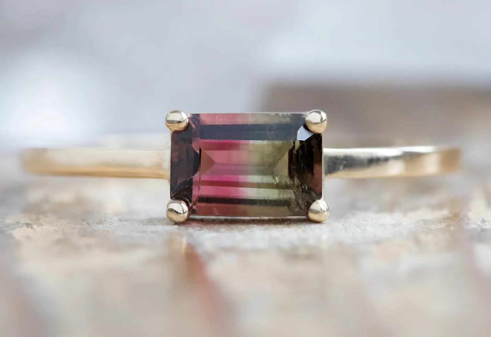 Custom One Of A Kind Watermelon Tourmaline Ring