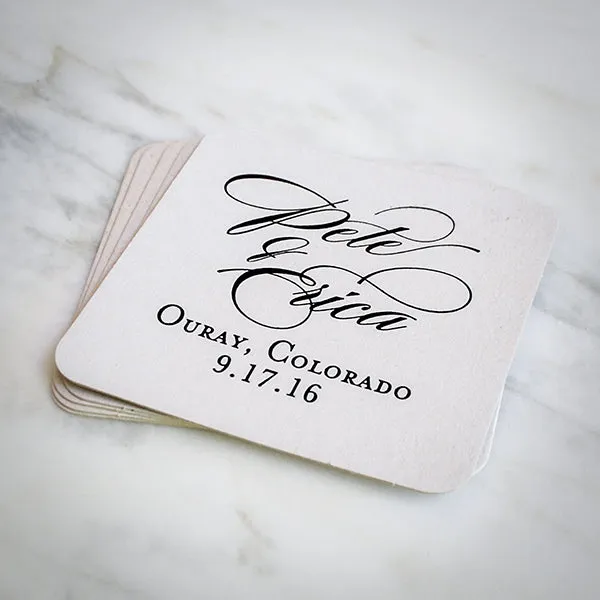 Custom Script Names Wedding Coasters