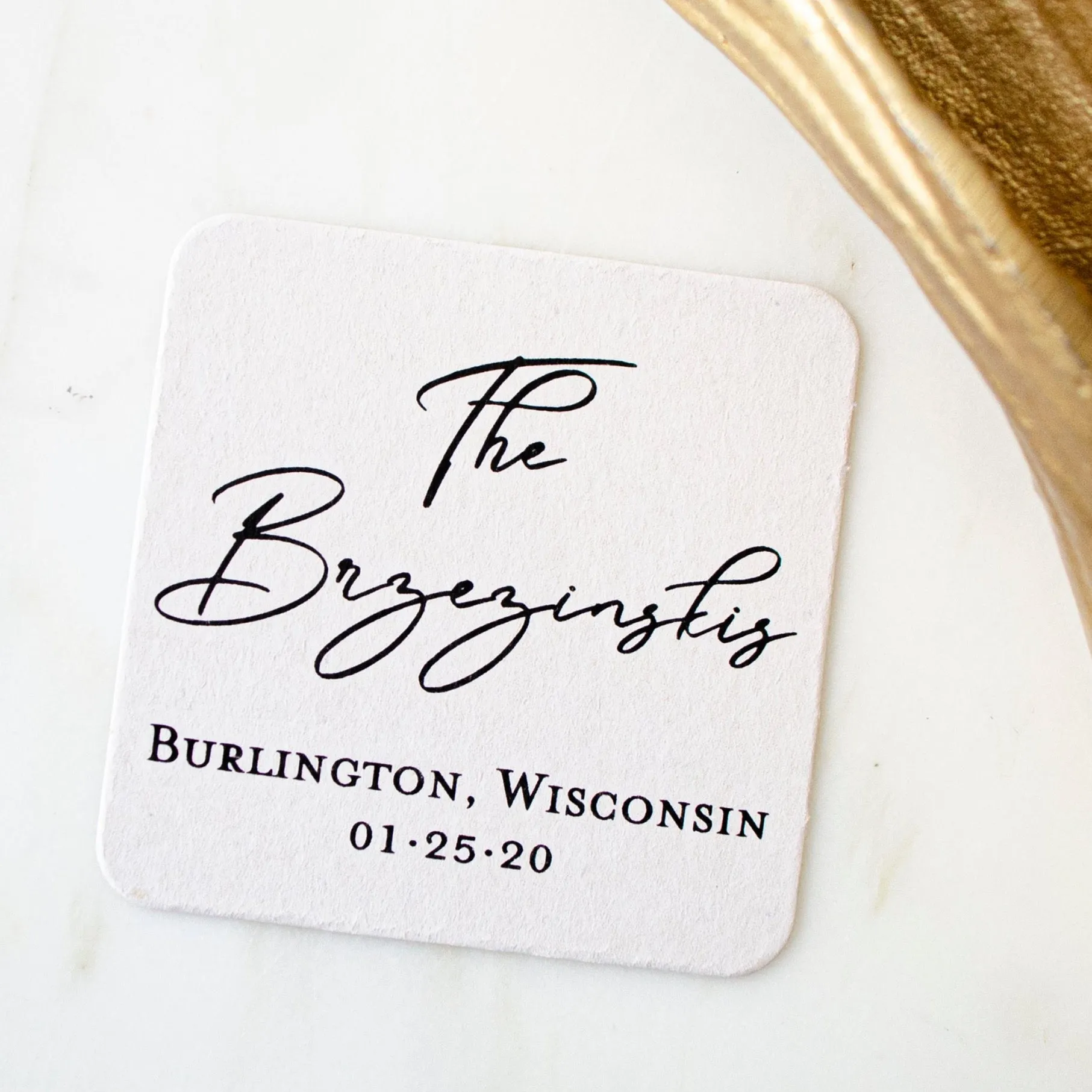 Custom Script Names Wedding Coasters