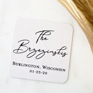 Custom Script Names Wedding Coasters