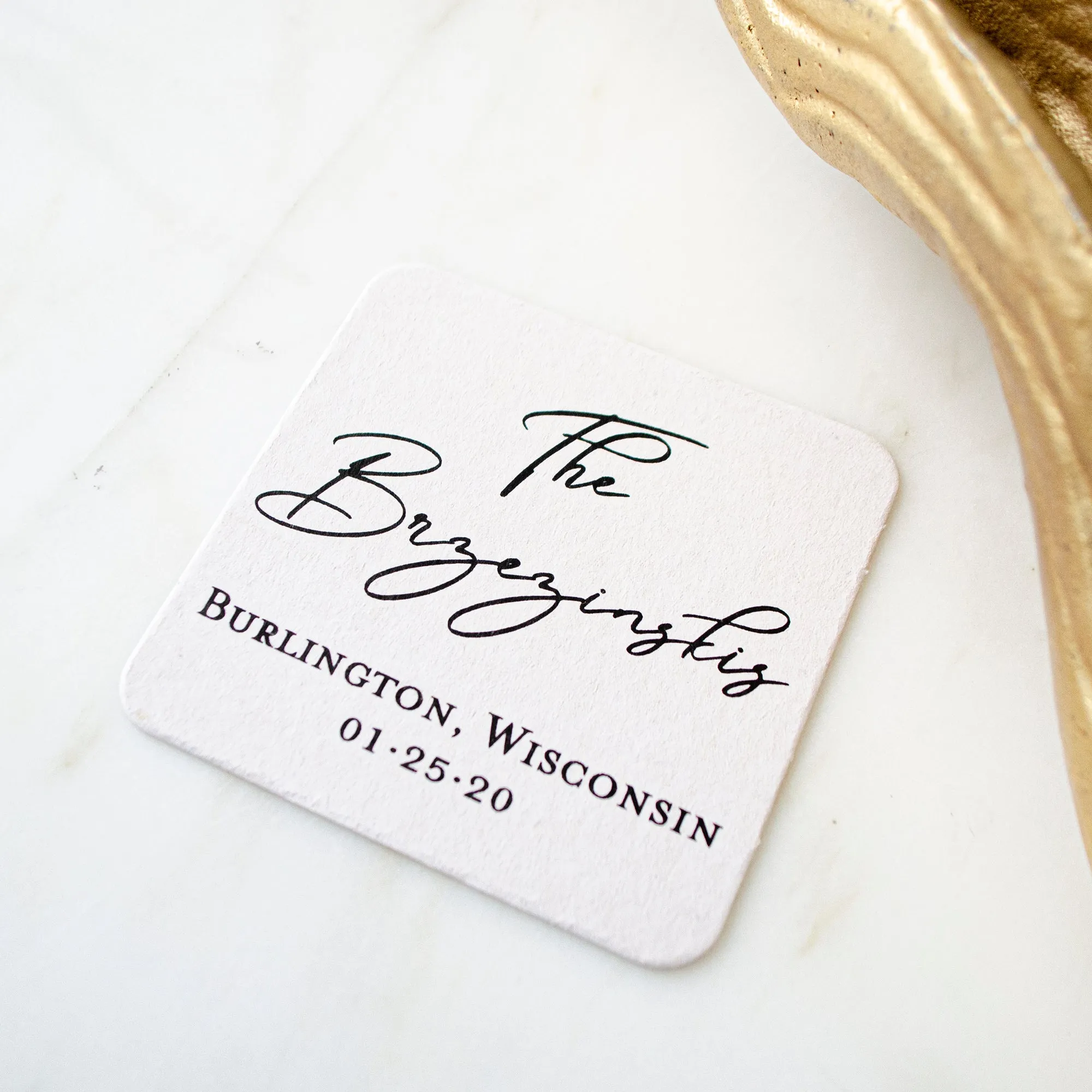 Custom Script Names Wedding Coasters