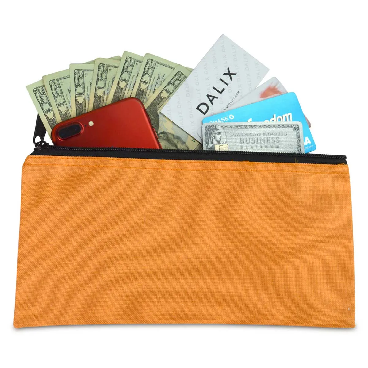 DALIX Zipper Bank Deposit Money Bags Cash Coin Pouch 6 Pack