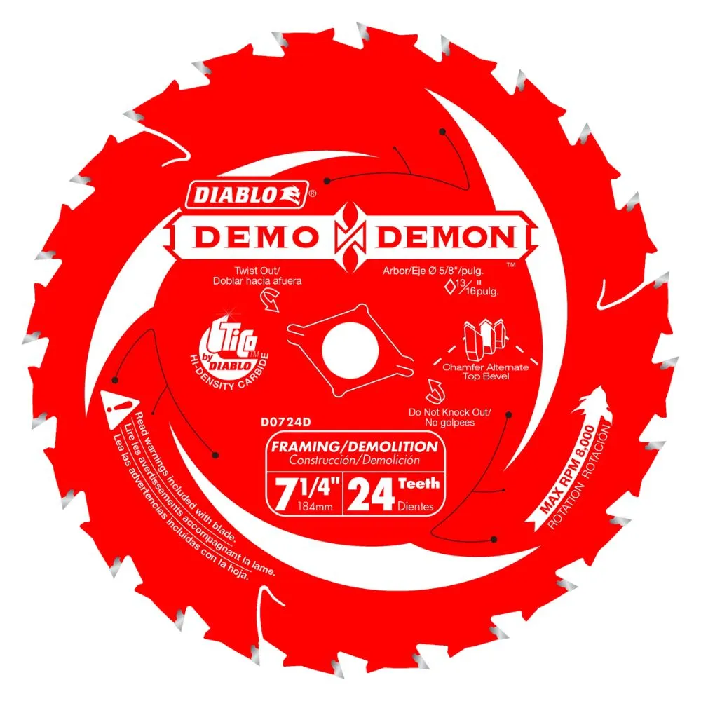 Diablo D0724DA 7-1/4" Demo Demon Circular Saw Blade