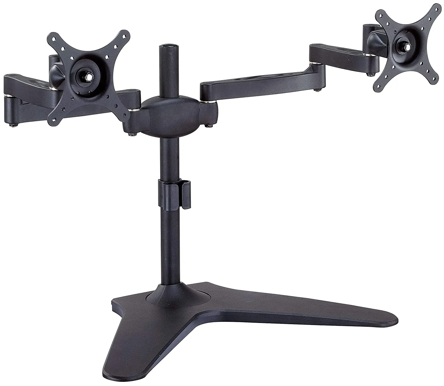 Dual Free-standing Arm Monitor Desktop Mount Stand Adjustable Screens Fit for 10"-23" LCD and LED Displays, Black (2MSFP-T)