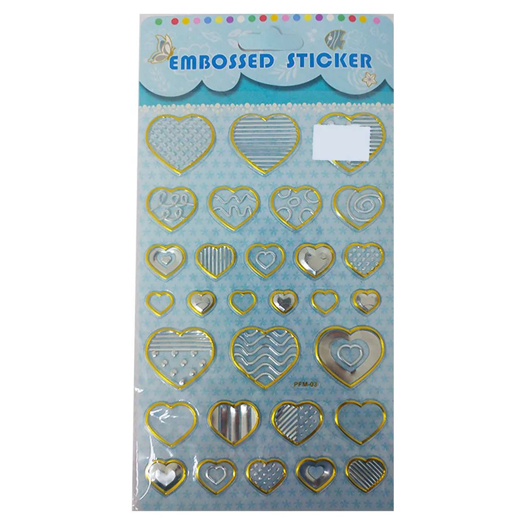 Embossed  Stickers Heart