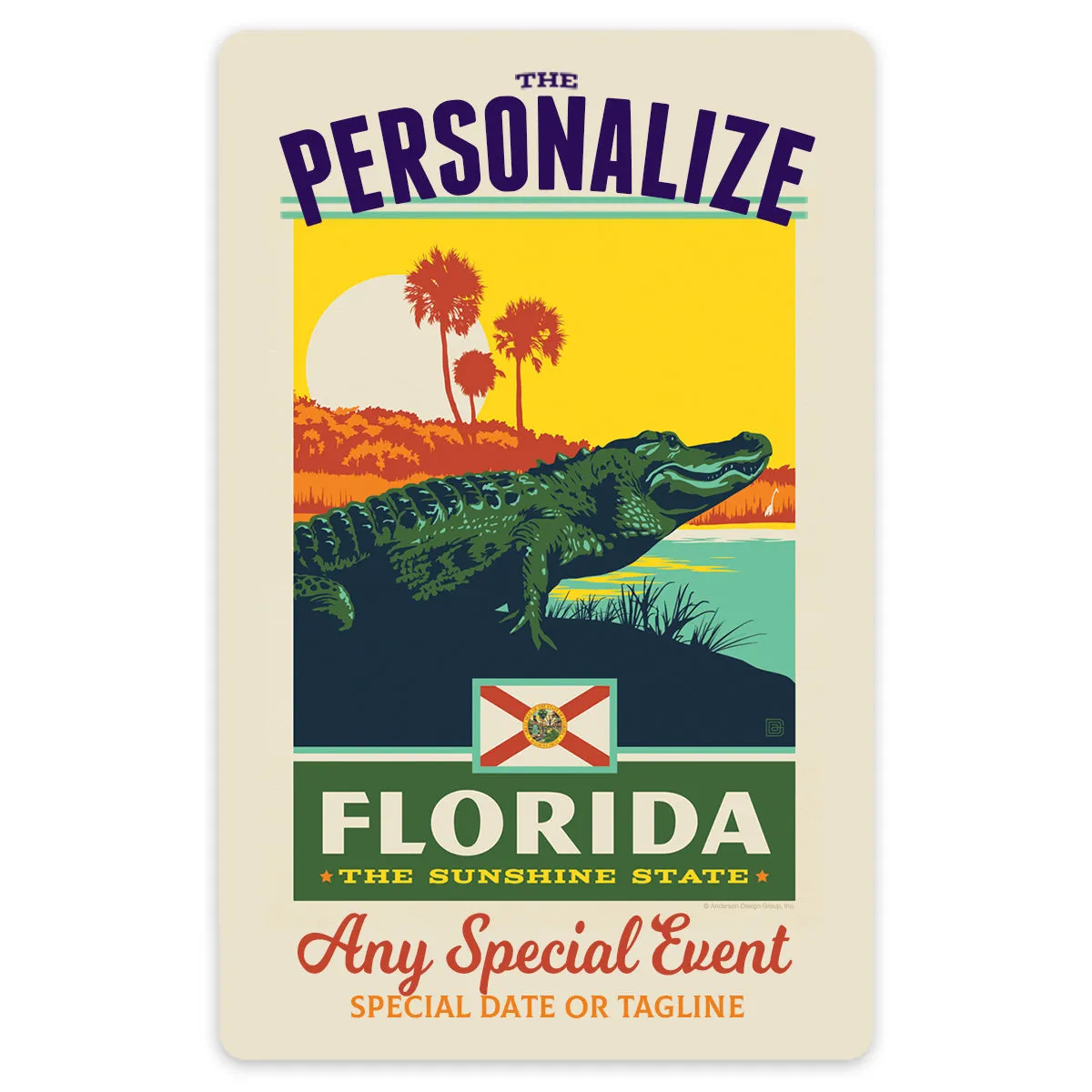 Florida State Pride Personalized Vinyl Sticker Set of 40