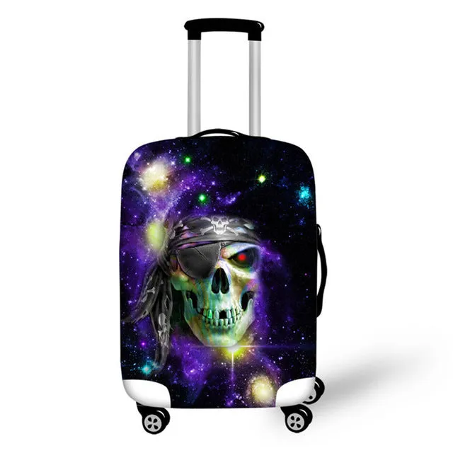 FORUDESIGNS Customade Travel Luggage Protective Cover,Skull Dust Covers to 18-28 inch Case Elastic Waterproof Suitcase Cover