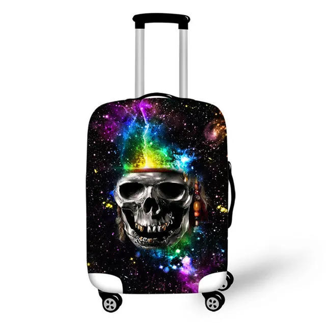 FORUDESIGNS Customade Travel Luggage Protective Cover,Skull Dust Covers to 18-28 inch Case Elastic Waterproof Suitcase Cover