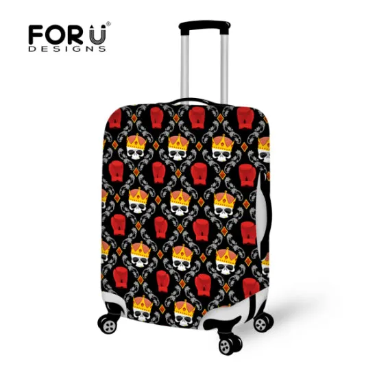 FORUDESIGNS Customade Travel Luggage Protective Cover,Skull Dust Covers to 18-28 inch Case Elastic Waterproof Suitcase Cover